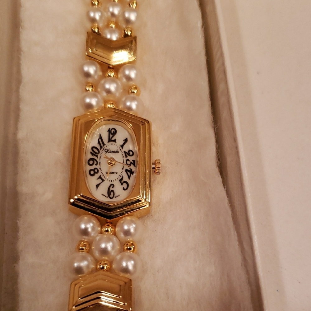 Gold and Pearl Women's Watch